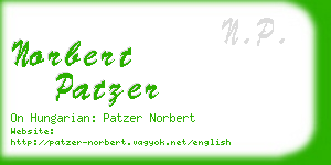 norbert patzer business card